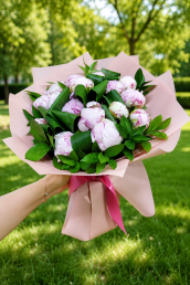 antalya flower delivery 15 pink peony bouquet