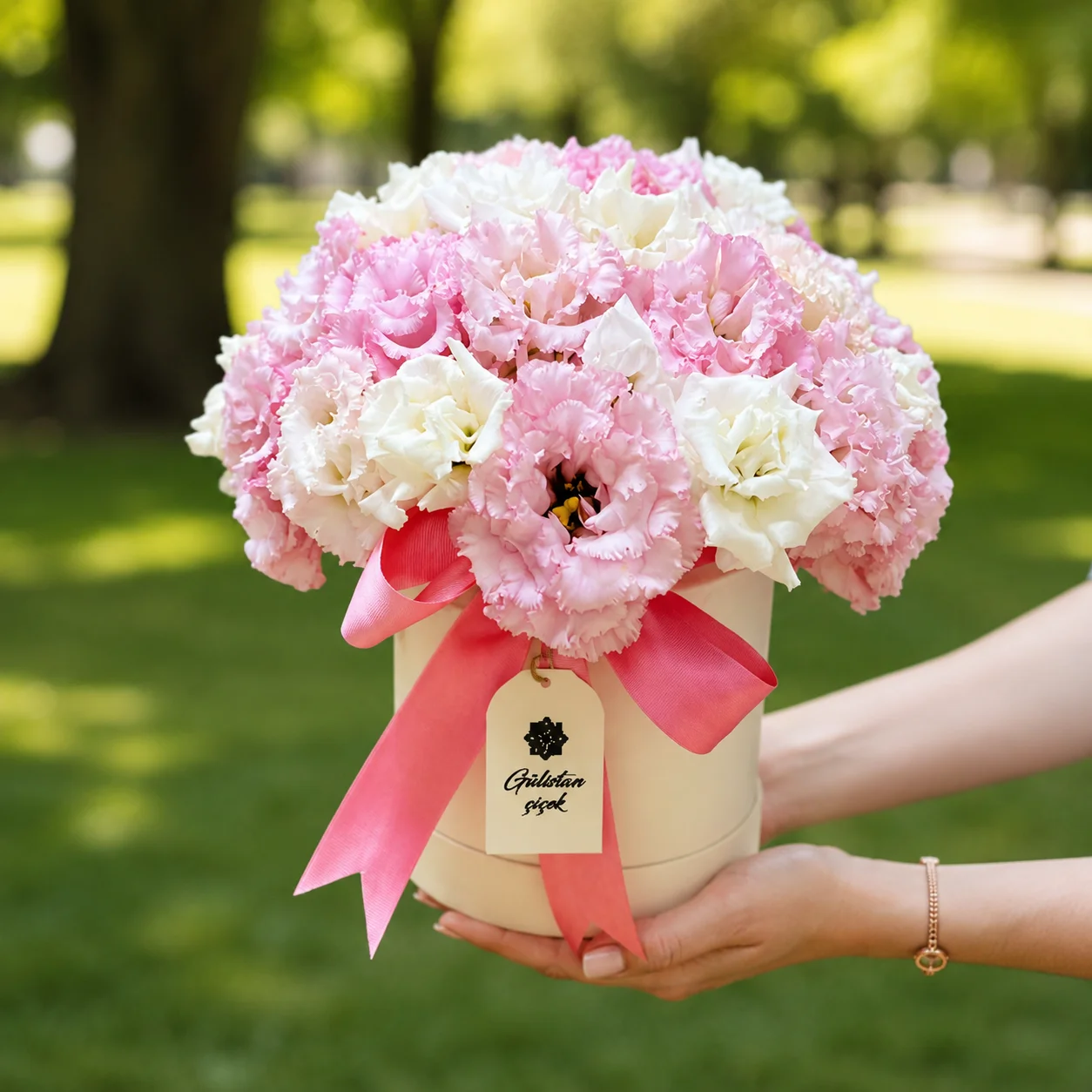 21 pink und weiss Lisianthus